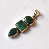 Em 0213 pendentif pendant emeraude rubis 12x50mm 8gr argent925 3