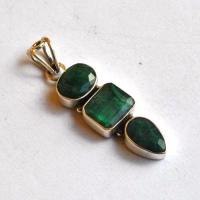 Em 0213 pendentif pendant emeraude rubis 12x50mm 8gr argent925 4