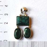 Em 0215 pendentif pendant emeraude 40x20mm 10gr argent925 1