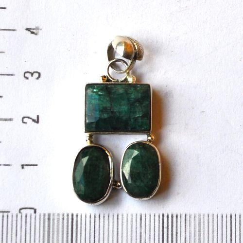 Em 0215 pendentif pendant emeraude 40x20mm 10gr argent925 1