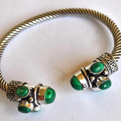 Em 0217 bracelet torque emeraude 43gr argent 925 5