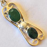 Em 0219 pendentif pendant 70mm emeraude 10x15mm 15gr argent925 4