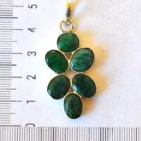 Em 0223 pendentif pendant 50mm emeraude 8x10mm 9gr argent925 1