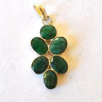 Em 0223 pendentif pendant 50mm emeraude 8x10mm 9gr argent925 2