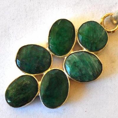 Em 0223 pendentif pendant 50mm emeraude 8x10mm 9gr argent925 4