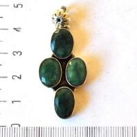 Em 0224 pendentif pendant 50mm emeraude 8x10mm 9gr argent925 1