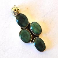 Em 0224 pendentif pendant 50mm emeraude 8x10mm 9gr argent925 3