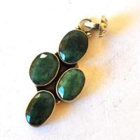 Em 0224 pendentif pendant 50mm emeraude 8x10mm 9gr argent925 4