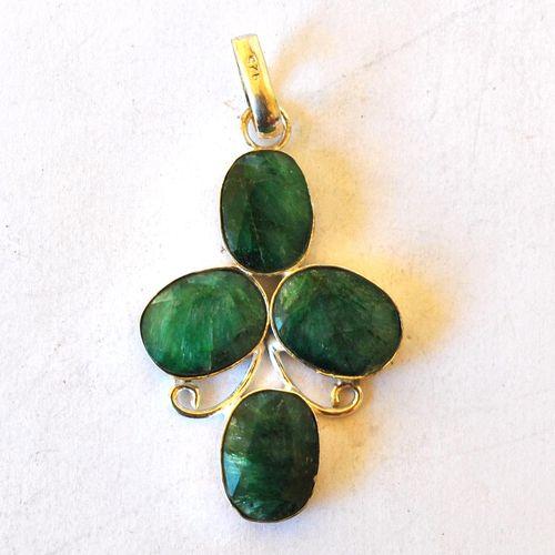 Em 0228 pendant pendentif emeraude 56 mm 12gr 10x15mm argent925 2