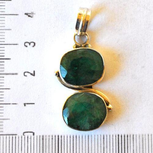 Em 0229 pendentif pendant 45mm emeraude 12x14mm 9gr argent925 1