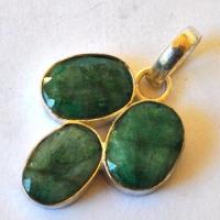 Em 0231 pendentif pendant 40mm emeraude 10x15mm 8gr argent925 1