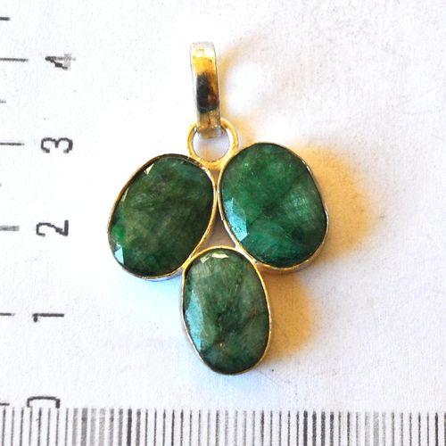 Em 0231 pendentif pendant 40mm emeraude 10x15mm 8gr argent925 2