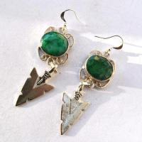 Em 0236 boucles oreilles emeraude 13gr 10x15mm fleche argent925 3