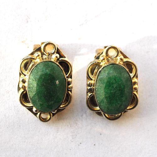 Em 0238 boucles oreilles emeraude 10gr 10x15mm clips argent925 2