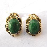 Em 0238 boucles oreilles emeraude 10gr 10x15mm clips argent925 2