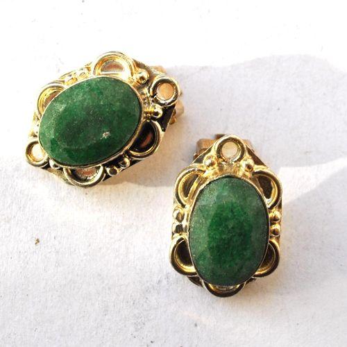 Em 0238 boucles oreilles emeraude 10gr 10x15mm clips argent925 3