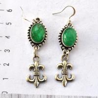 Em 0241 boucles oreilles emeraude royale fleur de lys 11gr 10x15mm argent925 2