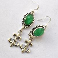 Em 0241 boucles oreilles emeraude royale fleur de lys 11gr 10x15mm argent925 4