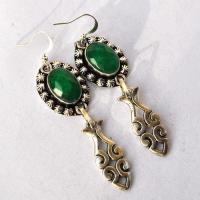 Em 0244 boucles oreilles emeraude poisson 15gr 10x15mm argent925 1