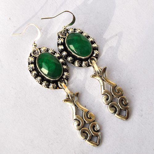 Em 0244 boucles oreilles emeraude poisson 15gr 10x15mm argent925 1