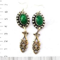 Em 0244 boucles oreilles emeraude poisson 15gr 10x15mm argent925 2