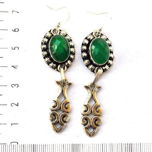 Em 0244 boucles oreilles emeraude poisson 15gr 10x15mm argent925 2