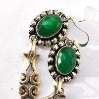 Em 0244 boucles oreilles emeraude poisson 15gr 10x15mm argent925 4