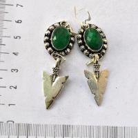 Em 0245 boucles oreilles emeraude fleche 15gr 10x15mm argent925 1