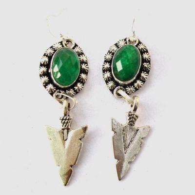 Em 0245 boucles oreilles emeraude fleche 15gr 10x15mm argent925 2