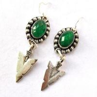 Em 0245 boucles oreilles emeraude fleche 15gr 10x15mm argent925 3
