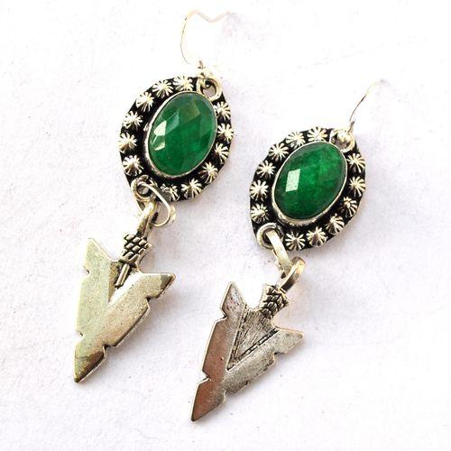 Em 0245 boucles oreilles emeraude fleche 15gr 10x15mm argent925 3