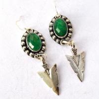 Em 0245 boucles oreilles emeraude fleche 15gr 10x15mm argent925 4