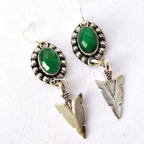 Em 0245 boucles oreilles emeraude fleche 15gr 10x15mm argent925 4