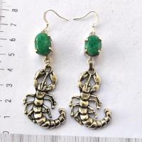 Em 0246 boucles oreilles emeraude scorpion 17gr 10x15mm argent925 2 