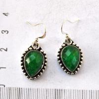 Em 0247 boucles oreilles emeraude poire 8gr 10x15mm argent925 1