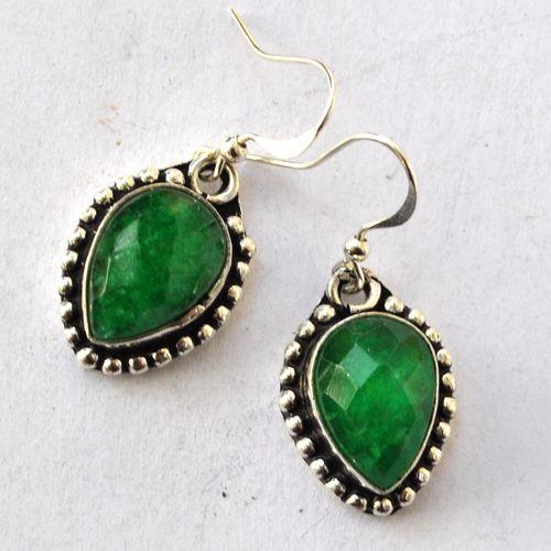 Em 0247 boucles oreilles emeraude poire 8gr 10x15mm argent925 3