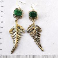 Em 0248 boucles oreilles emeraude feuille 19gr 14x18mm argent925 1