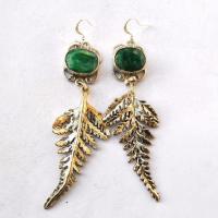 Em 0248 boucles oreilles emeraude feuille 19gr 14x18mm argent925 2