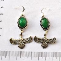 Em 0250 boucles oreilles emeraude egyptienne horus 13gr 10x15mm argent925 1