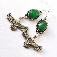 Em 0250 boucles oreilles emeraude egyptienne horus 13gr 10x15mm argent925 2