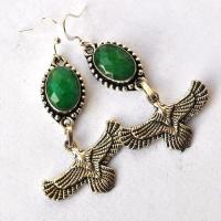 Em 0250 boucles oreilles emeraude egyptienne horus 13gr 10x15mm argent925 3