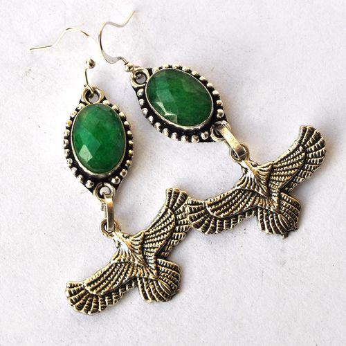 Em 0250 boucles oreilles emeraude egyptienne horus 13gr 10x15mm argent925 3