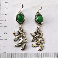 Em 0251 boucles oreilles emeraude richard coeur de lion 14gr 10x15mm argent925 2 