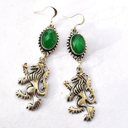 Em 0251 boucles oreilles emeraude richard coeur de lion 14gr 10x15mm argent925 3