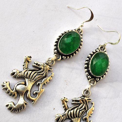 Em 0251 boucles oreilles emeraude richard coeur de lion 14gr 10x15mm argent925 4