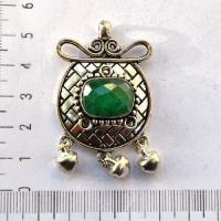 Em 0254 pendentif pendant emeraude oriental 16gr 14x18mm argent925 2 