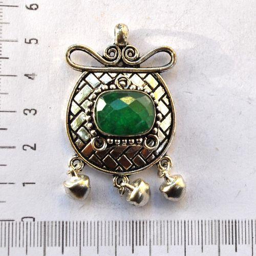 Em 0254 pendentif pendant emeraude oriental 16gr 14x18mm argent925 2