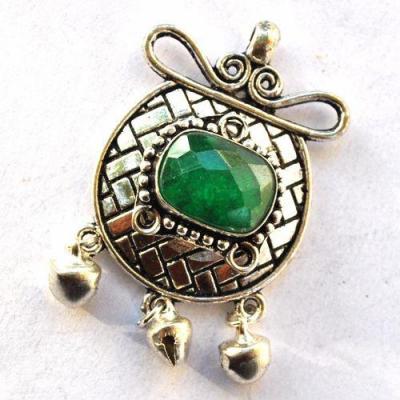 Em 0254 pendentif pendant emeraude oriental 16gr 14x18mm argent925 1 