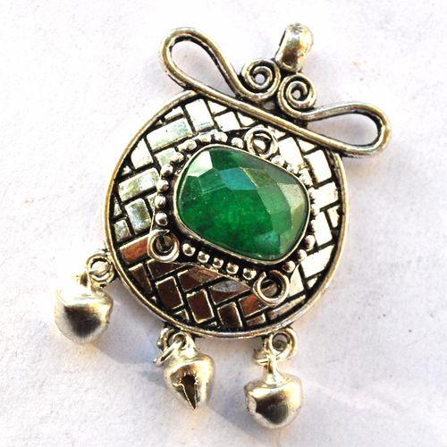 Em 0254 pendentif pendant emeraude oriental 16gr 14x18mm argent925 3