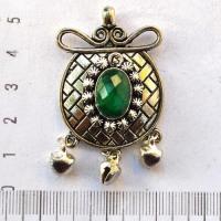 Em 0255 pendentif pendant emeraude oriental 16gr 10x15mm argent925 1 